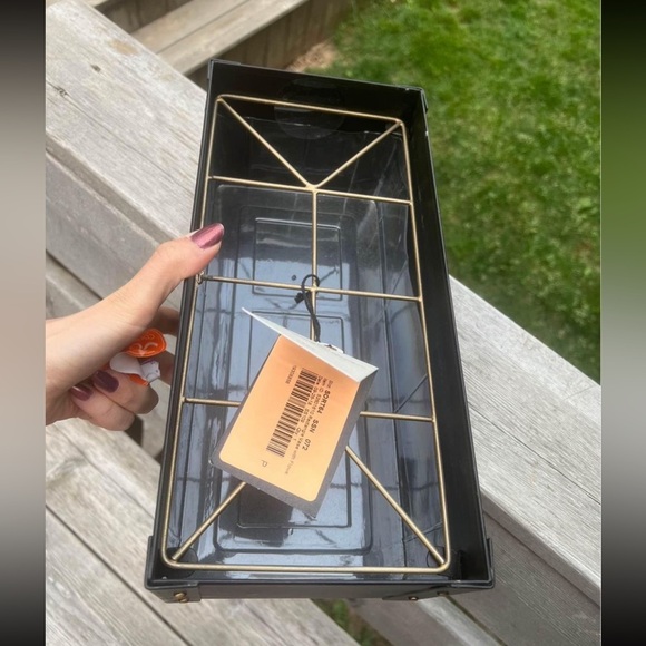 HEARTH & HAND With Magnolia Rectangular Metal Vase Black & Gold BRAND NEW - Picture 3 of 10